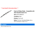 thumbnail image 2 of Front Left Wiper Blade - Compatible with 2022 Hyundai Santa Cruz, 2 of 2