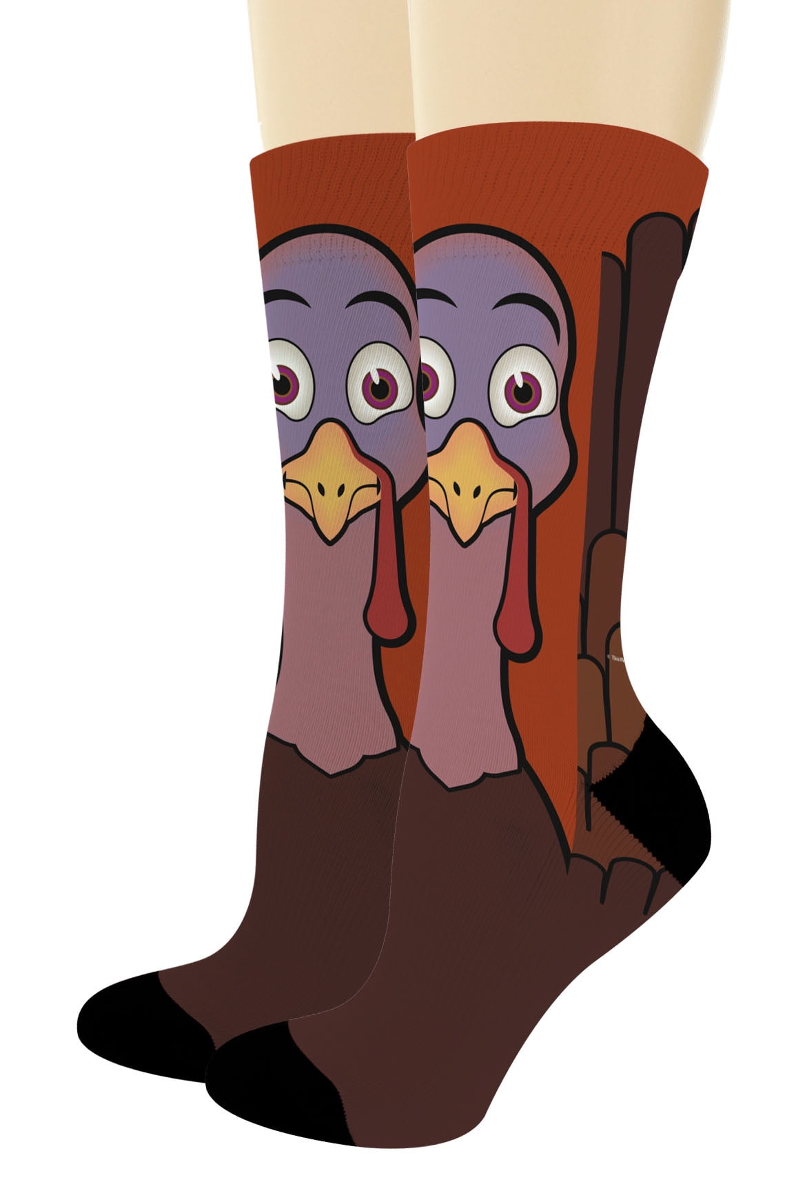 ThisWear Funny Thanksgiving Gifts Turkey Face Socks Turkey Trot Socks 