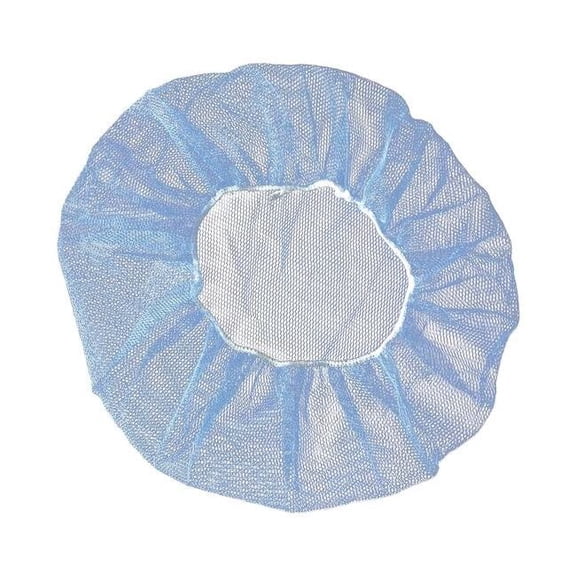 Condor Hairnet, Polyester, 21 in Dia., Blue, M, 1000 PK 29JW35