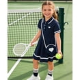 thumbnail image 3 of Lanbubble Toddler Girls School Uniform Dress with Bag Short Sleeve Casual Polo Tennis Dress 3-7 Years, 3 of 8