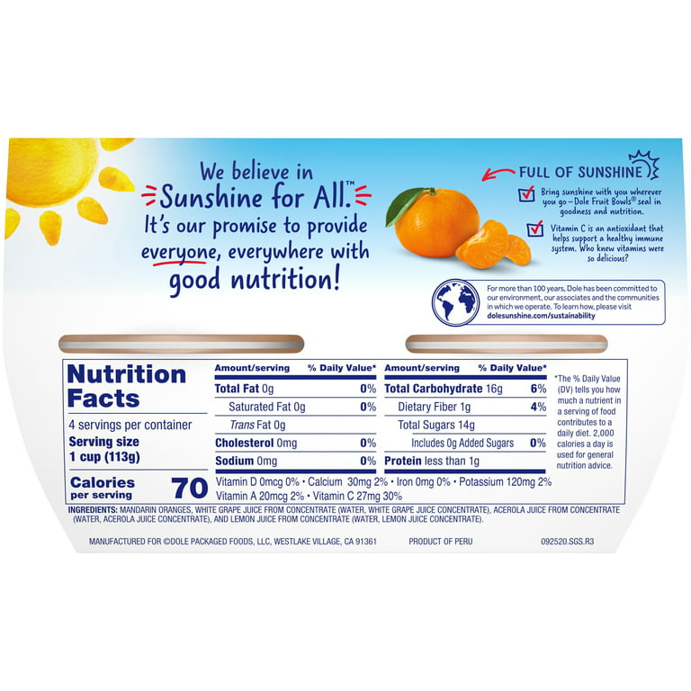 Del Monte® Fruit Cup® Snack Singles: Mandarin Oranges in 100% Juice