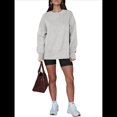 thumbnail image 1 of Sudaderas de Gran Tamaño para Mujer, Sudaderas con Capucha de Larga con Abertura para el Pulgar, Camisetas con Abertura Lateral, Tops Estilo Y2K Gris M, 1 of 10