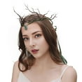 thumbnail image 4 of comerut Fairy Flower Crown Headband Adjustable Size Woodland Floral Circlet Women Girls Cosplay Halloween Wedding Photo Props, 4 of 7