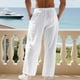 thumbnail image 5 of Pantalones largos para hombre, de ocio, con bolsillo, cordón, tubo recto, sueltos, fáciles de doblar, de moda, de poliéster, 5 of 9