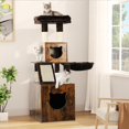 thumbnail image 2 of Árbol para gatos YITAHOME con caja de arena, color marrón, 2 of 7