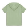 thumbnail image 4 of Camiseta de manga corta con capucha informal de color liso para niños de 3 a 13 años, 4 of 8