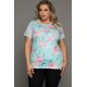 thumbnail image 3 of ABPHQTO Camiseta de talla grande con estampado floral de rayas verdes para mujer, 3 of 5