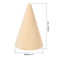 thumbnail image 2 of Uxcell 40x25mm Natural Wood Cone Ring Holder, 20 Pack Finger Jewelry Display Stand Organizer Unpainted Wooden Cones, 2 of 5