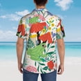 thumbnail image 6 of Bixox Men's Hawaiian Shirts Men's Mushroom and Frogs Print Short-Sleeve Shirt-Medium, 6 of 8