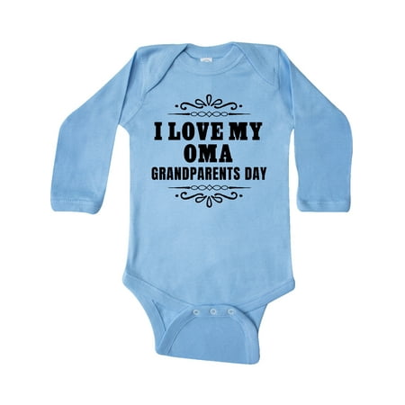 

Inktastic Grandparents Day I Love My Oma Gift Baby Boy or Baby Girl Long Sleeve Bodysuit