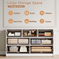 thumbnail image 3 of YouTrend Commode Cannelée avec 7 Tiroirs pour Adulte Poignée en Métal Garde-Robe en Bois Organisateur de Rangement pour Vêtements pour Chambre, Blanc, 3 of 10