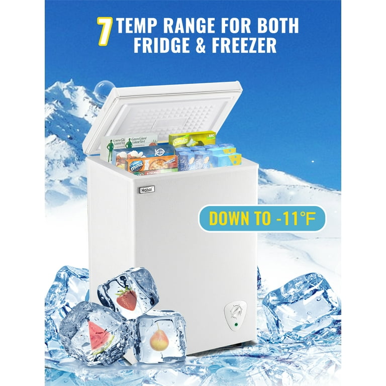WANAI 3.5 Cubic Feet Chest Freezer Small Deep Freezers with 7 Gears Temp  Control Office Dorm Kitchen Black Model BCBD63