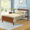 thumbnail image 6 of Twin Headboard and Wood Platform Bed Frame, 78.5'' x 42'' x 37'' Heavy-Duty Wood Bed Frame , Platform Bed Frame w/ Footboard, Mattress Foundation w/10 Slats, Noise-Free, 275lbs, Walnut, SS151, 6 of 7