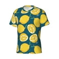 thumbnail image 3 of Yiaed Lemon Print Mens Short Sleeve Tight Fit T-Shirt, Crewneck Casual Tee-3X-Large, 3 of 5