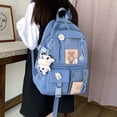 thumbnail image 4 of AMERTEER Women Preppy Style Patchwork Clear Backapck Student Large Rucksack (Purple), 4 of 6