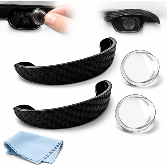 Backup Camera Rain Hood Cover with Curved Black PVC Canopy, Adhesive-Backed Rear Guard for Outdoor Parking Rear View Lens Hood Car Reversing Cover Black PVC Adhesive Weather Guard Rain
