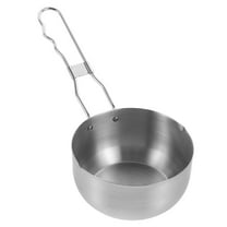 PAMINGONO Portable Stainless Steel Saucepan 1Pcs Small Pot with Spout for Cooking and Warming Milk Silver