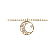 Believe by Brilliance Womens Adult Female 14kt Gold Flash Plated Moon and Stars with CZ Layered Necklace