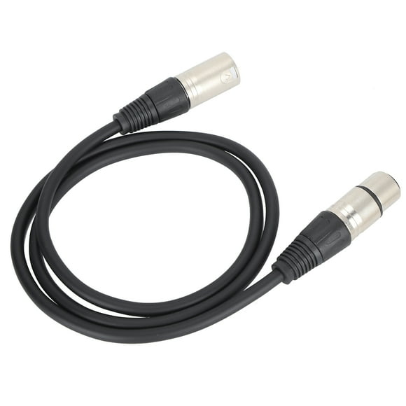 Cable de micrófono XLR macho de 3 pines a XLR hembra Cable de micrófono balanceado para grabación de estudio y sonido en vivo Negro 1 m / 3,3 pies
