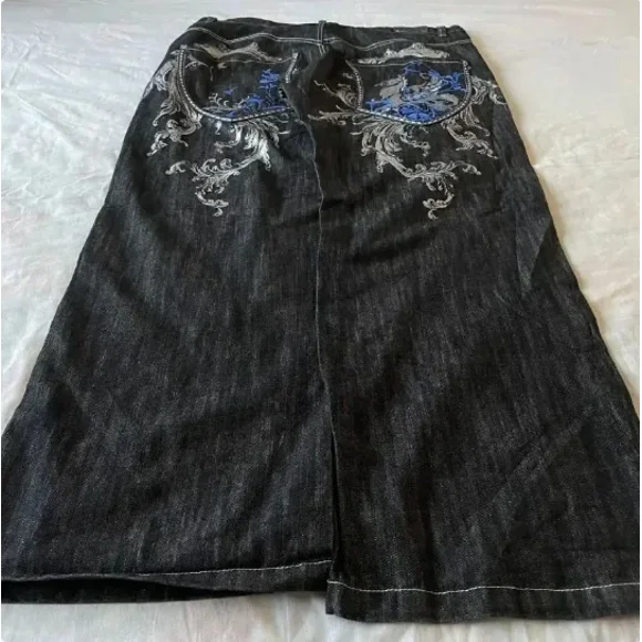 Personalized cartoon pattern printed oversized jnco high-waisted jeans women 2000s American vintage hip-hop wide-leg baggy pants RJ RJ