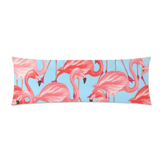 MKHERT Pink Flamingo Body Pillow Pillowcase Pillow Protector Cushion Cover 20x60 Inch