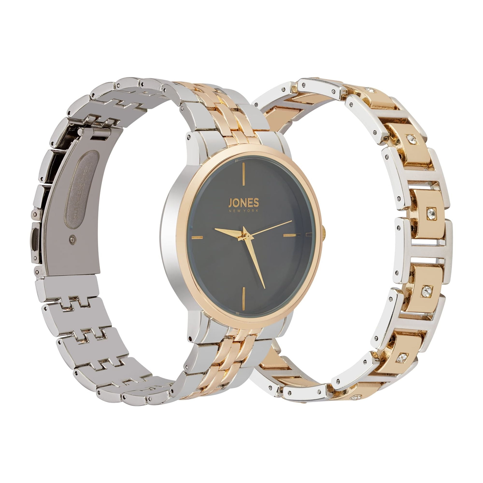 Juego de pulsera y reloj analogico para hombre Jones Nueva York Negro Oro Plata in Bolivia at BOB 315 Rating 5