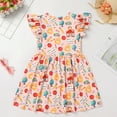 thumbnail image 3 of IWEMEK Girl's Dresses Round Neck Comfort Color Casual Dress Flutter Sleeve Dressy Fashion Outfit Girls Party Dress 4T-7T, 3 of 6