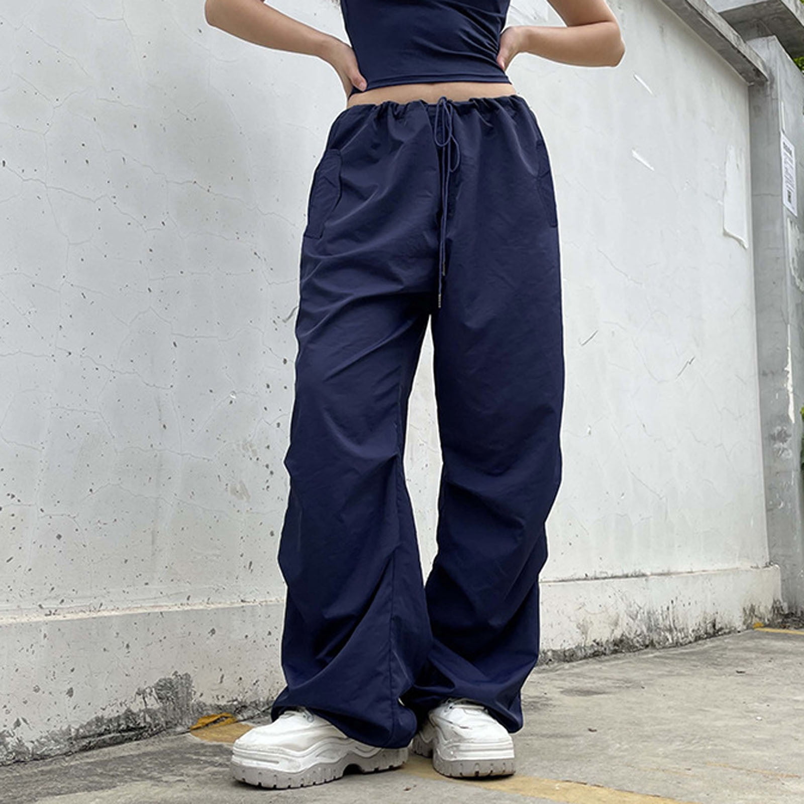 XFLWAM Parachute Pants for Women Cargo Pants Women Baggy Y2K