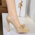 thumbnail image 2 of High Heels for Women Stiletto Pointed Toe Pumps 12CM Bow Wedding Shoes Sexy for Bride Prom Party, 2 of 6
