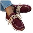 thumbnail image 1 of Pandaie Mocassins pour Femmes Confortables à Lacets Classiques Rétro Espadrilles Affaires Formelles Travail Marche Course Chaussures Décontractées Bordeaux 9.5, 1 of 8