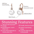 thumbnail image 3 of Cate & Chloe Cassie 18k Rose Gold Plated Shell Pearl Earrings with Swarovski Crystals for Women, 3 of 9