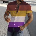 thumbnail image 3 of Camisa de arcoíris colorida con estampado 3D para hombre, camisetas informales de verano ajustadas de manga corta para lesbianas y gays, camisetas para hombre, 3 of 5