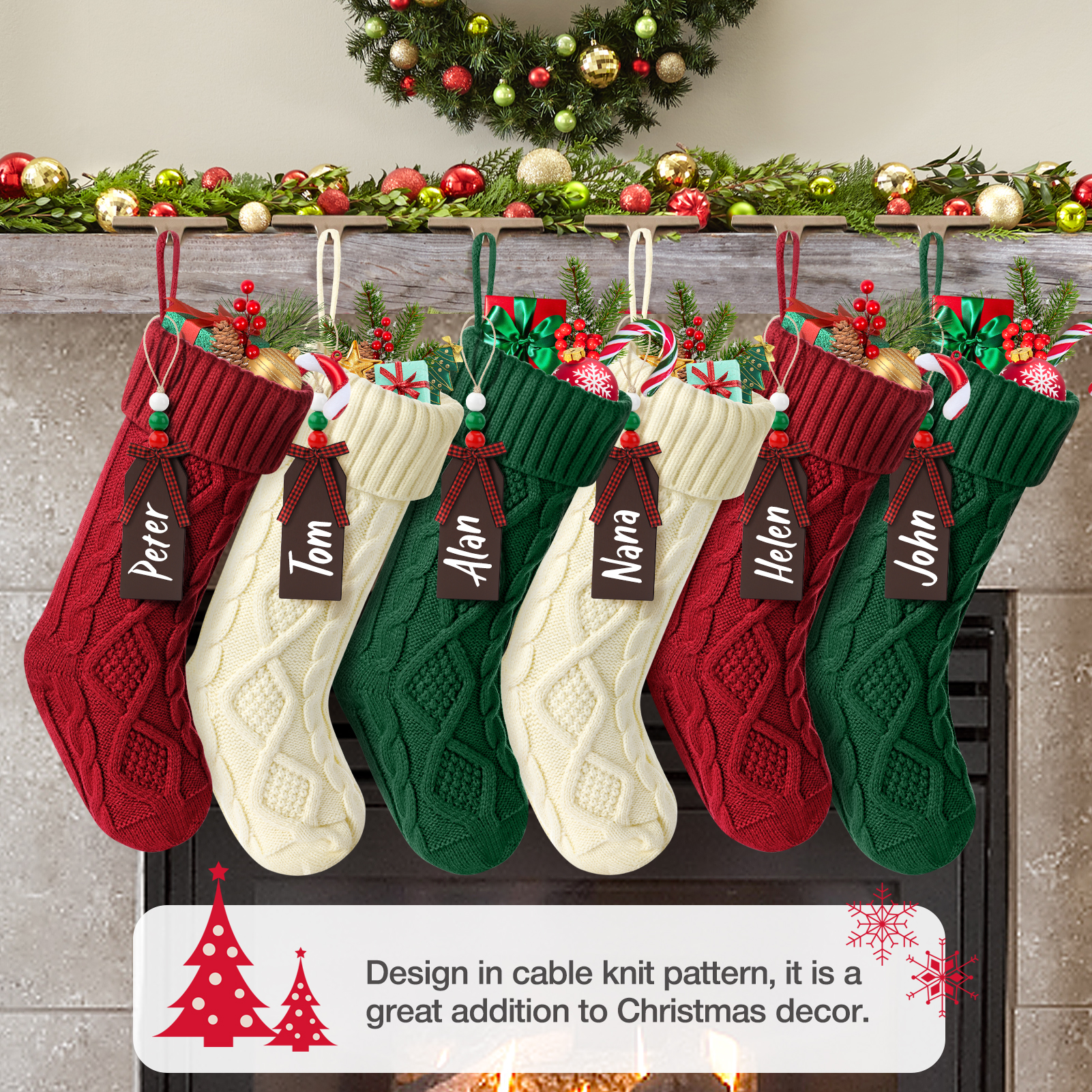 Ayieyill 6-Piece Personalized Christmas Stockings Set photo 6