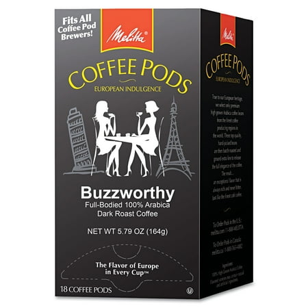 Melitta Coffee Pods, Buzzworthy (Dark Roast), 18 Pods/Box
