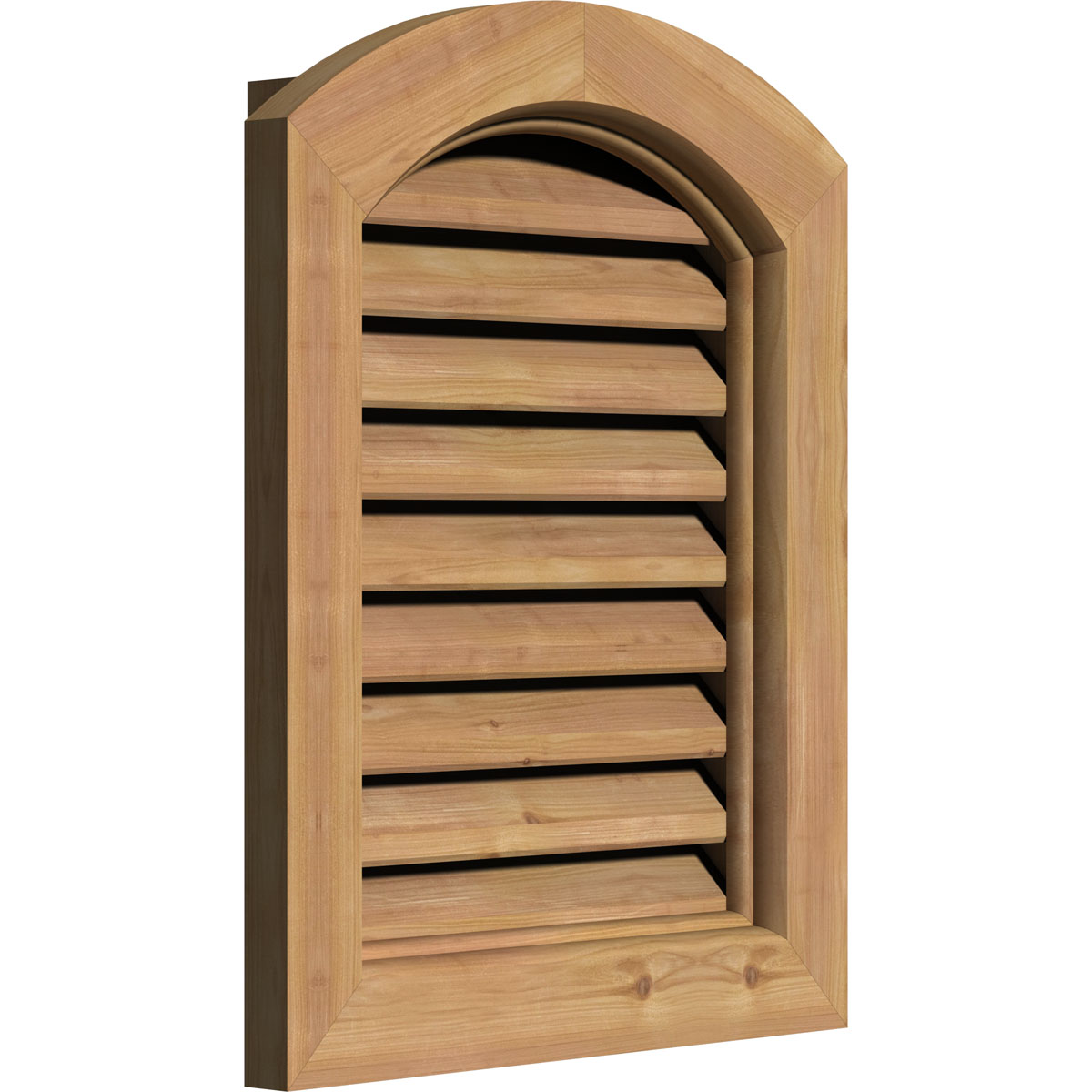 Ekena Millwork 18"W X 24"H Arch Top Gable Vent (23"W X 29"H Frame Size): Unfinished, Functional, Smooth Western Red Cedar Gable Vent W/ Brick Mould Face Frame