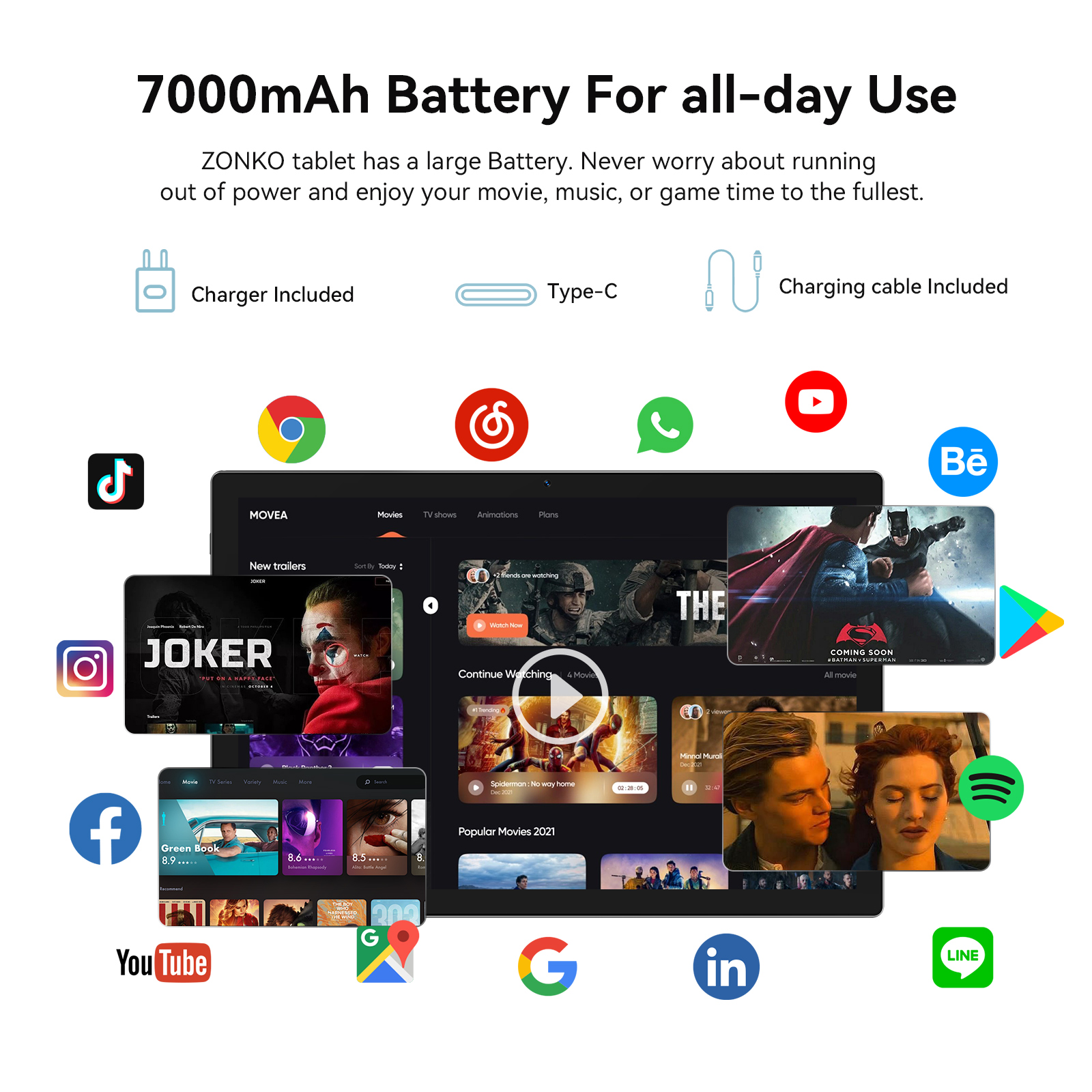 Zonko 10 Inch Android 15 Tablet 128GB photo 6