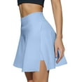 thumbnail image 2 of Xyxonk Womens Skorts Side Slit Tennis Sport Skorts with Pockets Dressy Casual High Waist Skirt Sexy Workout Solid Color Skirts Light Blue 2XL, 2 of 4