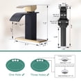 thumbnail image 6 of Wowow Waterfall Bathroom Faucet Gold and Black Faucet for Bathroom Sink Single Handle Mixer Tap Lavatory Vanity Faucet with Deck Plate, 1 or 3 Hole, 6 of 6