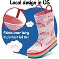 thumbnail image 3 of Kushyshoo Kids Rain Boots Rainbow Print Girls Rubber Boots with Handles 9M, 3 of 8