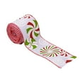 thumbnail image 2 of Christmas Tree Ribbon Decorations,Christmas Ribbon for Tree Wired,Red White Peppermint Candy Cane,Garland,Gifts,Wrapping,Wired Ribbon for Christmas Home Decoration Gift Wrapping Bow Making Wreath, 2 of 8