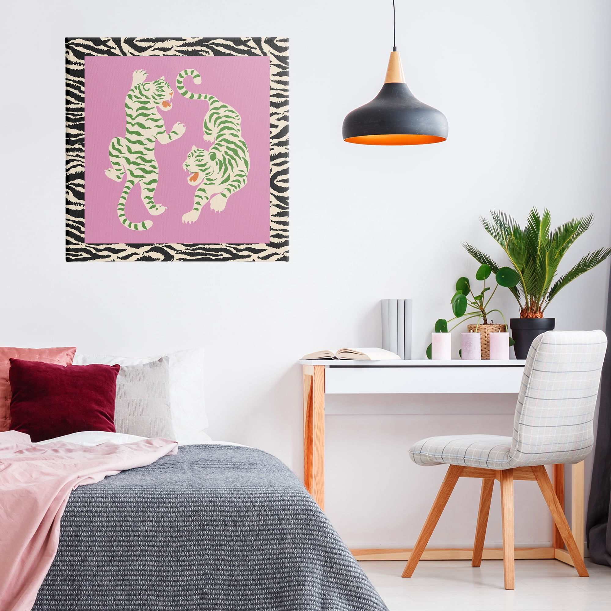 Stupell Industries Purple & Green Twin Tigers Canvas Wall Art, design by Karolina Sato