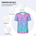 thumbnail image 4 of Balery Multicolor Glitter Baseball Jersey for Men Casual Button Down Shirts Short Sleeve Active Team Sports Uniform-X-Large, 4 of 9