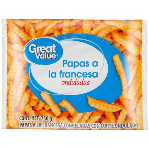 Papas a la francesa Great Value corte ondulado 750 g