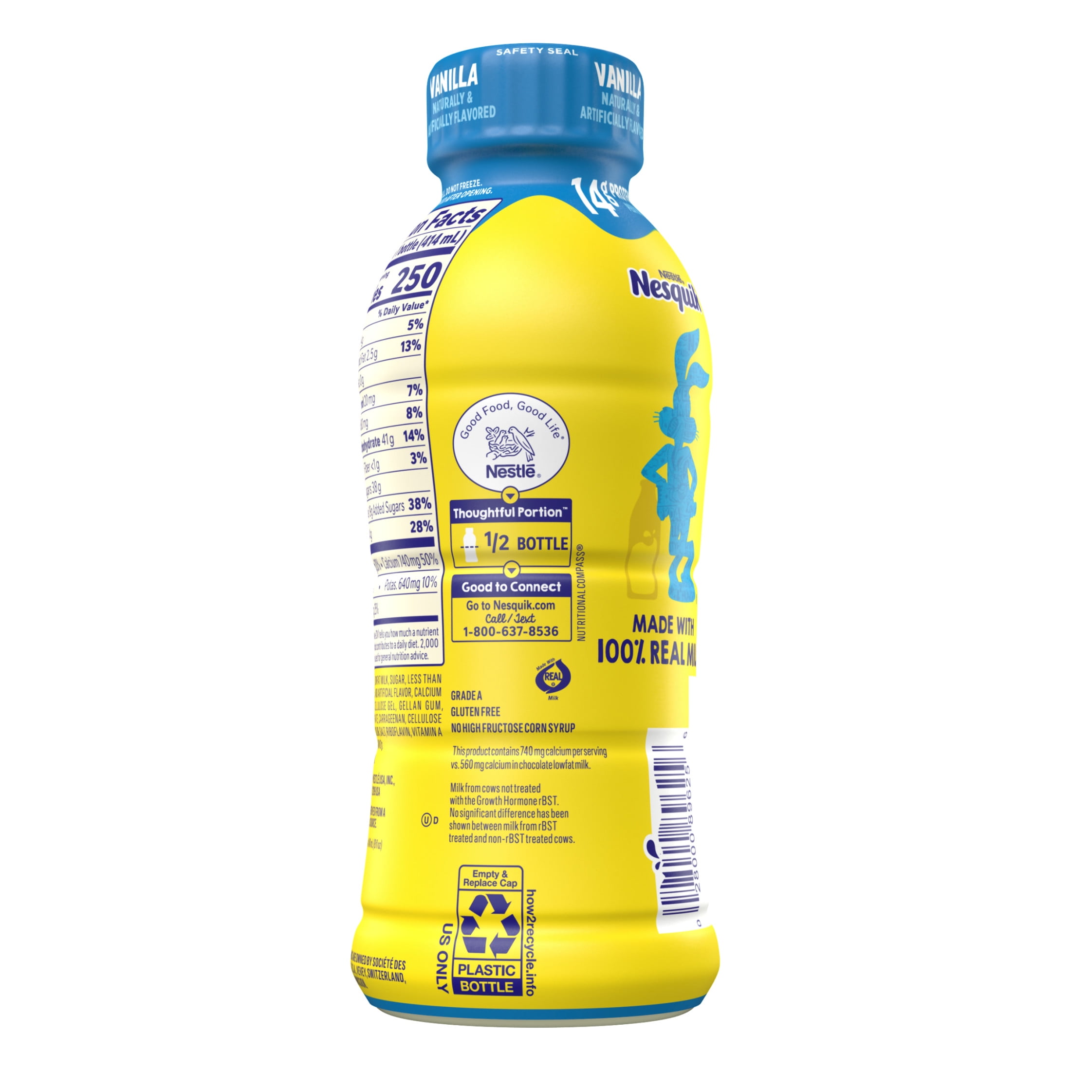 Nesquik Vanilla Flavored Low-Fat Milk, Ready to Drink Low-fat Milk,14 fl o 14 fl oz