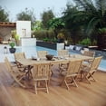 thumbnail image 2 of Modway Marina 9-Piece Wood Outdoor Patio Dining Set with Arm Chair in Natural, 2 of 5
