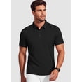 thumbnail image 6 of Cadmus Men's Polo Shirt Quick Dry Performance Short Sleeve Tactical Shirts Pique Jersey Golf Shirt,8688,Black,S, 6 of 7