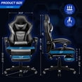 thumbnail image 4 of FULLWATT Video Gaming Chair Office Chair Ergonomic PC Computer Chair Reclining Racing Chair with High Back Swivel Executive Office Desk Chair with Extendable Footrest Adjustable Lumbar Pillow Gray, 4 of 13