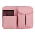 thumbnail image 2 of Organizador de respaldo de asiento de cuero sintético con bolsillo para pañuelos, impermeable y duradero. Rosado, 2 of 6
