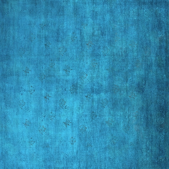 Ahgly Company Indoor Square Oriental Light Blue Industrial Area Rugs, 8' Square