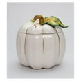 thumbnail image 2 of 21074 Fine Ceramic Thanksgiving Harvest White Pumpkin Cookie Candy Jar, 6-5/8" L, 2 of 5